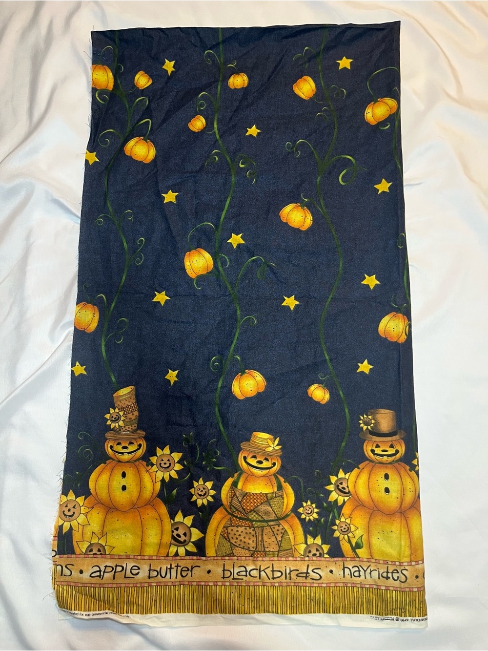 Vintage Daisy Kingdom #0649 Patchwork Pete Halloween Pumpkin Fabric Panel 56x34